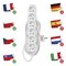 Predlžovací kábel 5 m / 6 zásuviek / biely / PVC / 1,5 mm2
