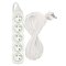 Predlžovací kábel 10 m / 5 zásuviek / biely / PVC / 1 mm2