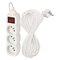 Predlžovací kábel 10 m / 3 zásuvky / s vypínačom / biely / PVC / 1 mm2