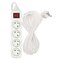 Predlžovací kábel 10 m / 4 zásuvky / s vypínačom / biely / PVC / 1 mm2