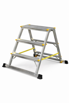 Schodíky obojstranné hliníkové so stabilizátorom 3-stupňové HOBBY