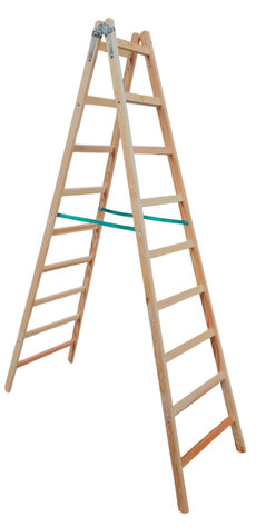 4909 (DDP-9) Drevený rebrík dvojdielny /PREMIUM/ PROFI