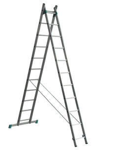 Hliníkový rebrík dvojdielny univerzálny 7711 s úpravou na schody PROFI