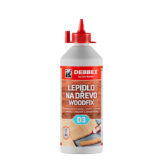 Den Braven - Lepidlo na dřevo WOODFIX D3, 500 g, bílé, po vytvrzení průhledné