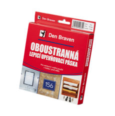 Den Braven - Oboustranná lepicí páska v krabičce, 15 mm x 1 mm x 5 m, bílá