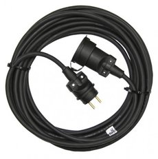 Venkovní prodlužovací kabel 20 m / 1 zásuvka / černá / guma / 250 V / 1,5 mm2