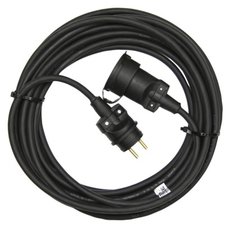 Venkovní prodlužovací kabel 25 m / 1 zásuvka / černá / guma / 250 V / 1,5 mm2