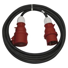 3fázový venkovní prodlužovací kabel 25 m / 1 zásuvka / černý / pryž / 400 V / 2,5 mm2