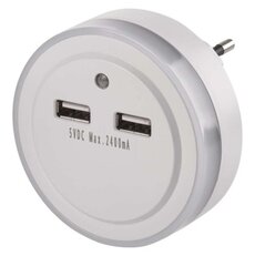 Noční světlo LED P3313 do zásuvky s 2× USB