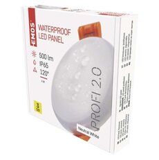 LED panel 75 mm, kruhový vestavěný bílý, 6W neut. Bílá, IP65