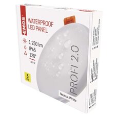 LED panel 155mm, kruhový zapuštěný bílý, 13,5W neutrální, IP65