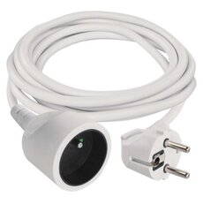 Prodlužovací kabel 2 m / 1 zásuvka / bílá / PVC / 1 mm2