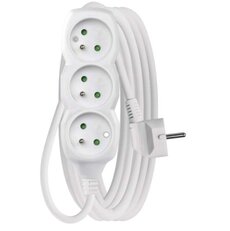 Prodlužovací kabel 5 m / 3 zásuvky / bílý / PVC / 1 mm2