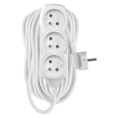 Prodlužovací kabel 10 m / 3 zásuvky / bílý / PVC / 1 mm2