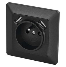 Zásuvka s USB 2,1 A max., antracitová