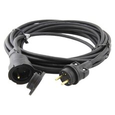Venkovní prodlužovací kabel 10 m / 1 zásuvka / černá / guma / 250 V / 1,5 mm2