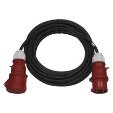 3fázový venkovní prodlužovací kabel 20 m / 1 zásuvka / černý / pryž / 400 V / 2,5 mm2