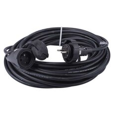 Venkovní prodlužovací kabel 20 m / 1 zásuvka / černá / guma / 250 V / 2,5 mm2