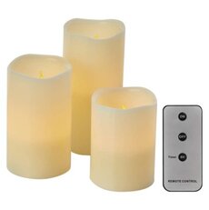 LED dekorace - 3x vosková svíčka, 3x 3x AAA, vnitřní, vintage, ovladač
