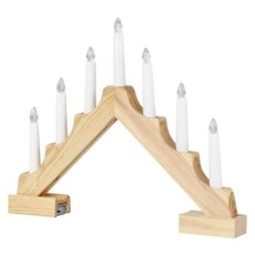 Dřevěný svícen LED, 29 cm, 2x AA, vnitřní, teplá bílá, časovač
