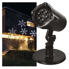 LED vánoční dekorativní projektor - sněhové vločky, vnitřní i venkovní, bílý