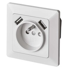 Zásuvka s USB 2,1 A max., bílá