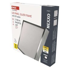 LED prisadené svietidlo, štvorec, strieborné, 28,5W, CCT