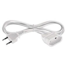Dvojžilový pohyblivý prívod 1,5 m / 1 zásuvka / biely / PVC / 0,75 mm2