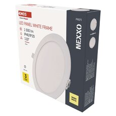 LED vstavané svietidlo NEXXO, kruhové, biely, 18W, teplá biela