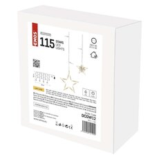 LED vianočný záves – hviezdy, 185x105 cm, vnútorný, teplá biela