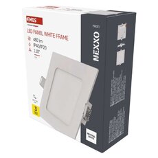 LED vstavané svietidlo NEXXO, štvorec, biely, 7W, neutrálna biela