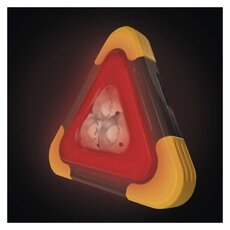 LED výstražný trojuholník, dobíjateľný, COB LED + červená LED