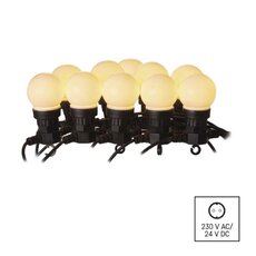 Světelný řetěz LED - 10x party žárovky mléčné, 5 m, venkovní i vnitřní, teplá bílá