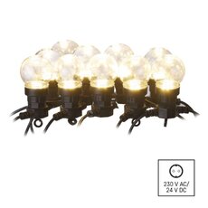 Světelný řetěz LED - 10x party žárovky čiré, 5 m, venkovní i vnitřní, teplá bílá