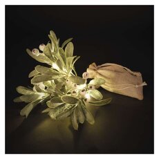 LED dekorácia - vetvička jmelí, 2x AA, teplá bílá, časovač