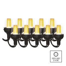Světelný řetěz LED - 10× party žárovky, 4,5 m, venkovní i vnitřní, vintage