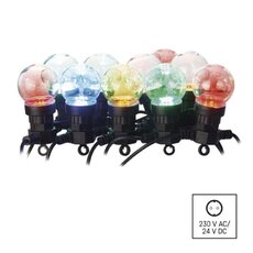 Světelný řetěz LED - 10x party žárovky, 5 m, venkovní i vnitřní, vícebarevný
