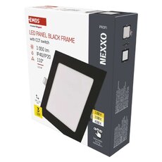 LED vstavané svietidlo NEXXO, štvorec, čierne, 12W, CCT