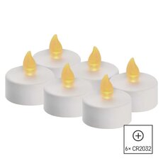 LED dekorace - 6x čajová svíčka bílá, 6x CR2032, interiér, vintage