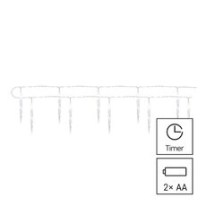 LED vánoční girlanda - 10x penízky, 1,35 m, 2x AA, vnitřní, studená bílá, časovač