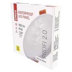 LED panel 125mm, kruhový zapuštěný bílý, 10W neutrální, IP65