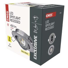 LED reflektor Exclusive stříbrný, kruh 5W teplá bílá