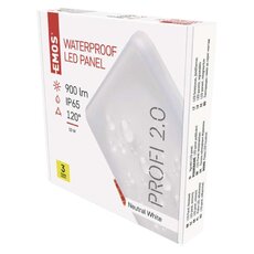 LED panel 125×125, čtvercový vestavěný bílý, 10 W neu.b., IP65