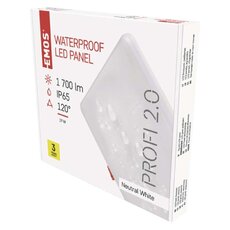 LED panel 185×185, čtvercový vestavěný bílý, 19W neut.b., IP65