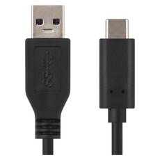 Kabel USB 3.0 A/M - USB 3.1 C/M 1m černý, rychlé nabíjení