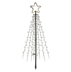 LED vánoční stromek kovový, 180 cm, vnitřní i venkovní, teplá bílá, časovač