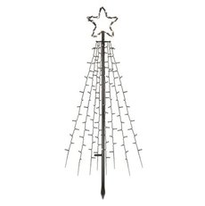 LED vánoční stromek kovový, 180 cm, vnitřní i venkovní, studená bílá, časovač