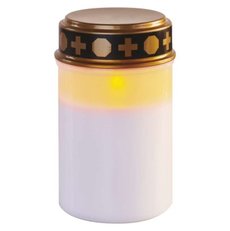 LED náhrobní svíčka, 12,5 cm, 2x C, vnitřní i venkovní, vintage, časovač