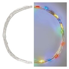 LED vánoční nano řetěz, 1,9 m, 2x AA, vnitřní, vícebarevný, časovač