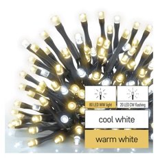 Standardní LED spojovací vánoční řetěz blikající, 10 m, venkovní, teplá/studená bílá